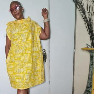 Yellow ankara motif Print  baby doll Dress